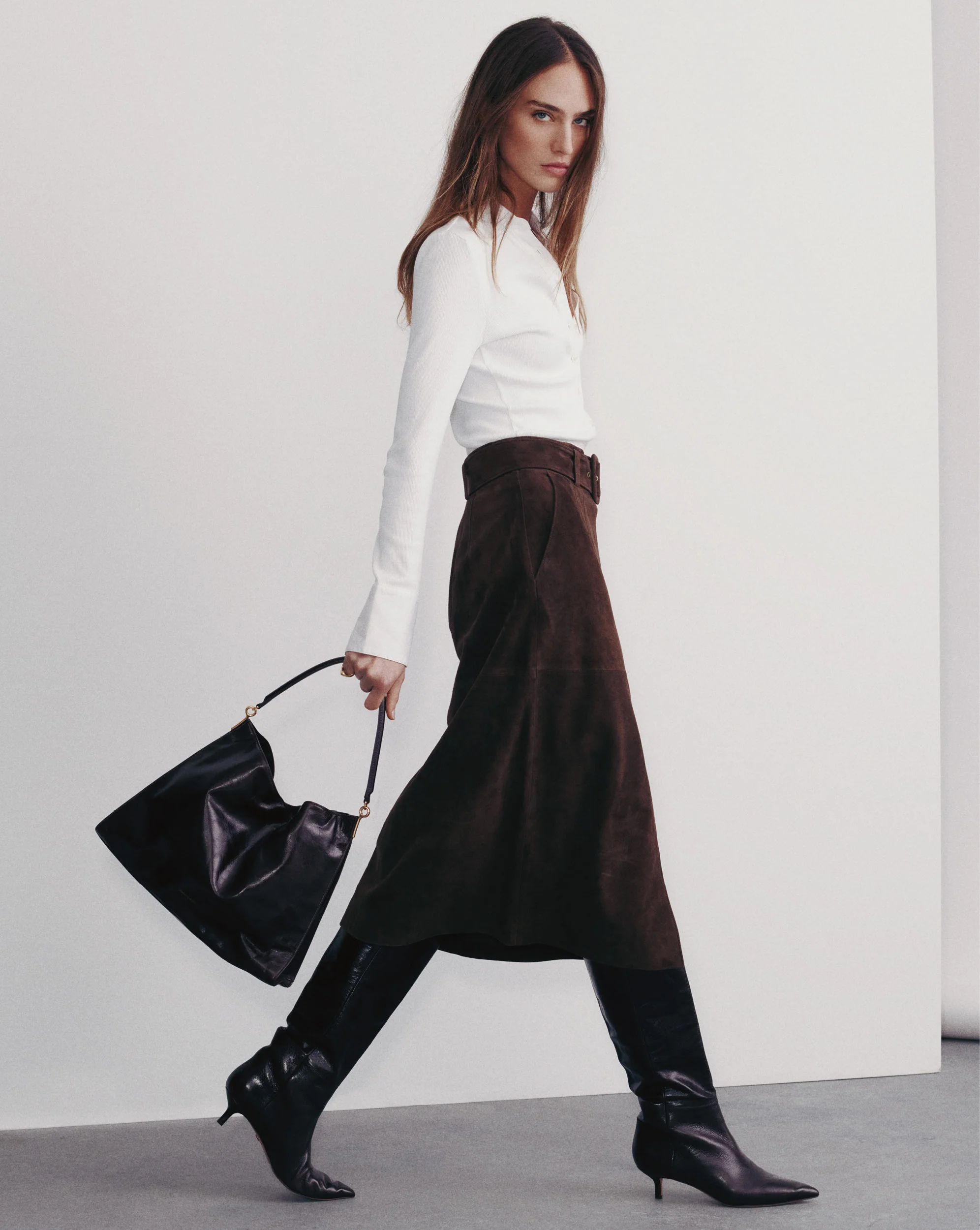 Alexie Suede Midi Skirt - Image 6