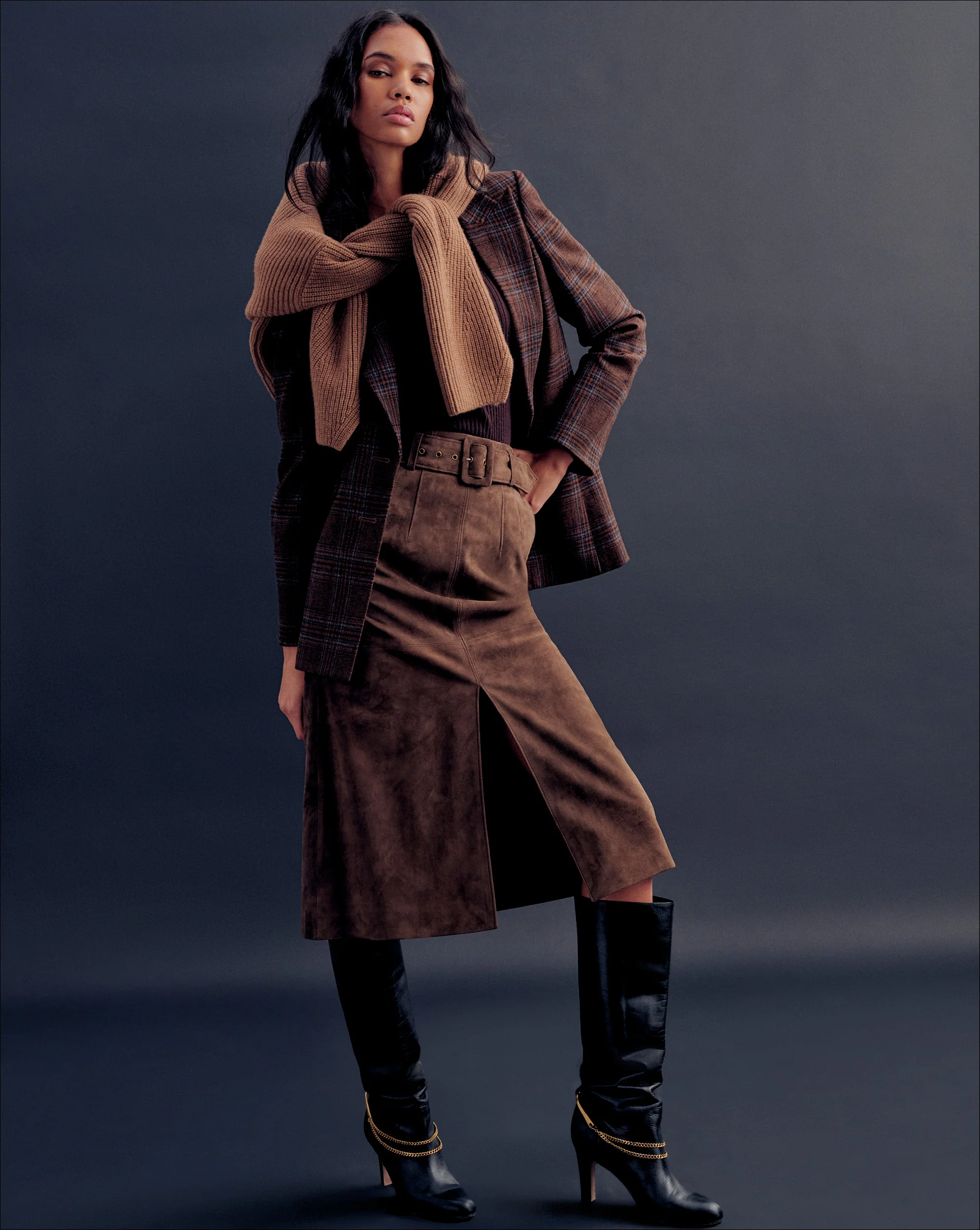 Alexie Suede Midi Skirt - Image 7