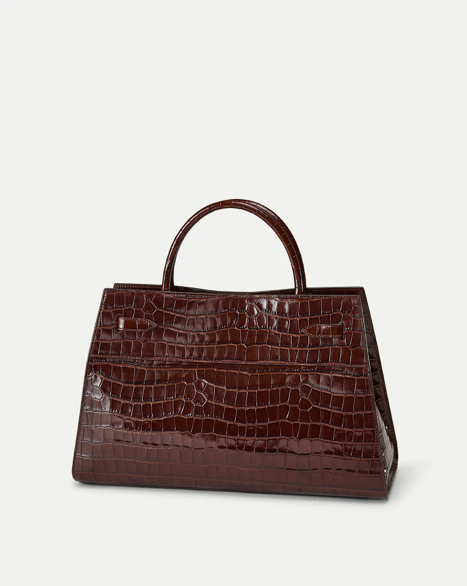 Large Veronica Beard Croc-Embossed Dash Bag - Image 5