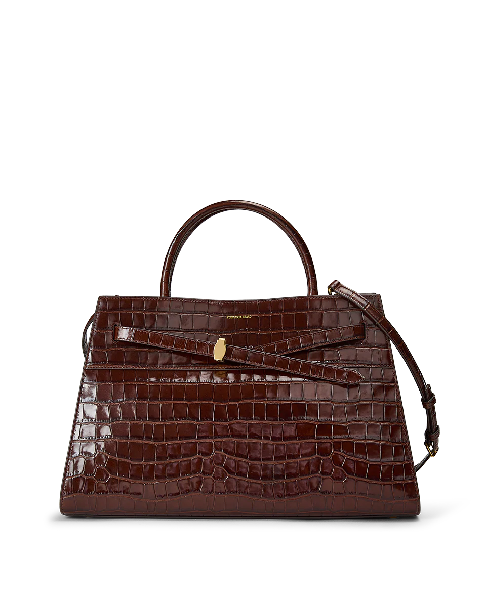 Large Veronica Beard Croc-Embossed Dash Bag - Image 7