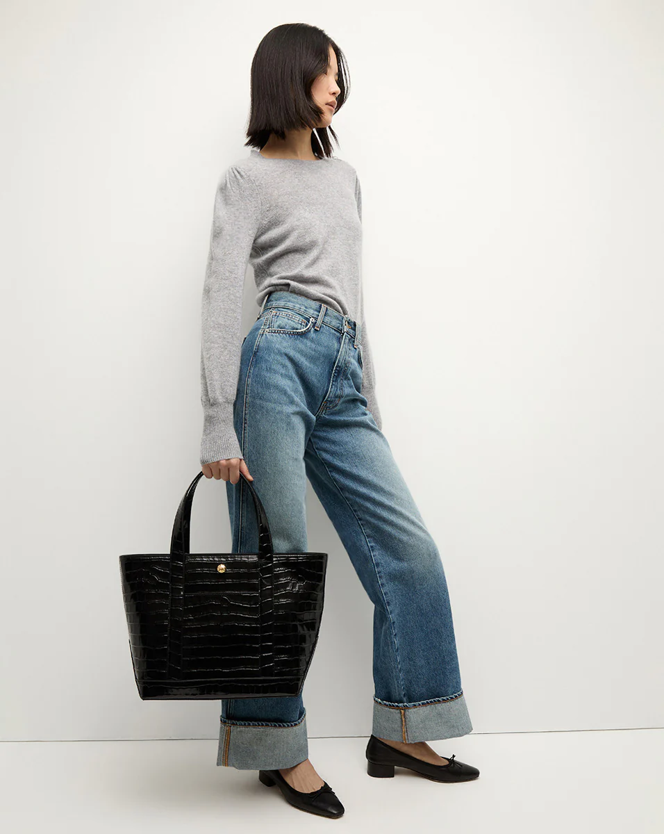 Nelia Cashmere Pullover | Button Accent - Image 3