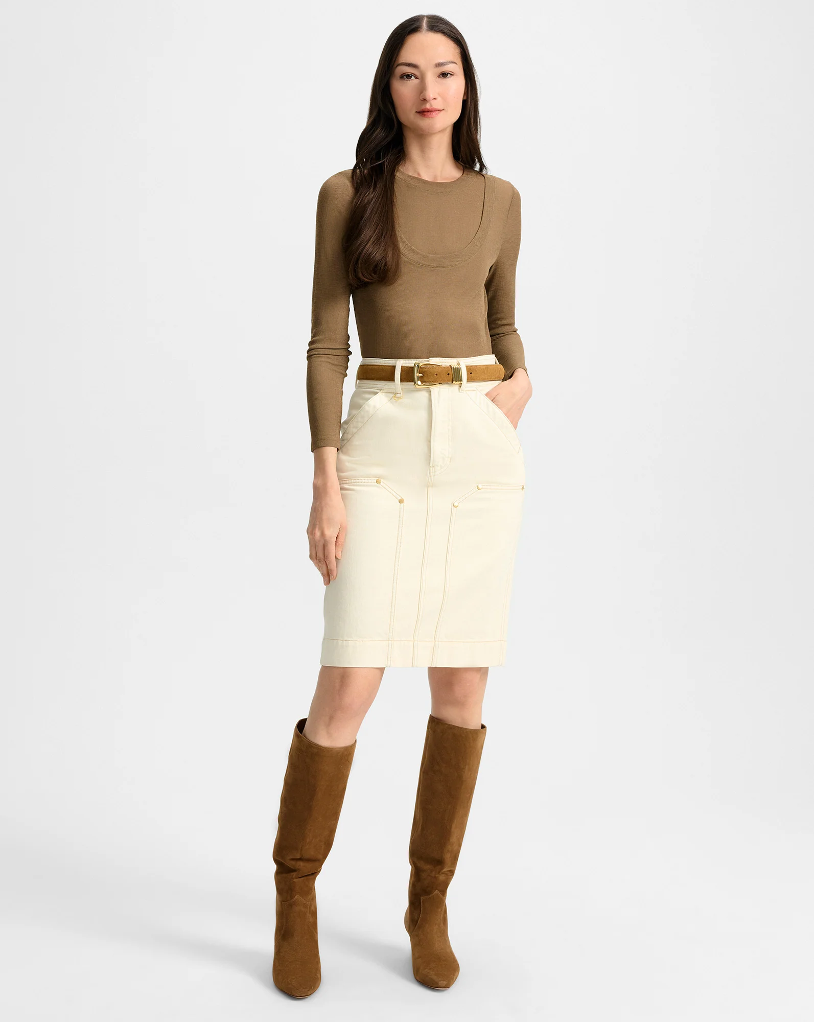 Rian Denim Midi Skirt - Image 3