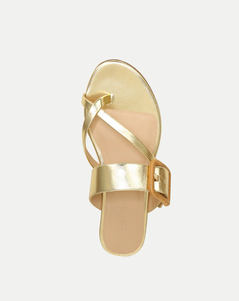 Salva Metallic Crisscross Sandal - Image 3