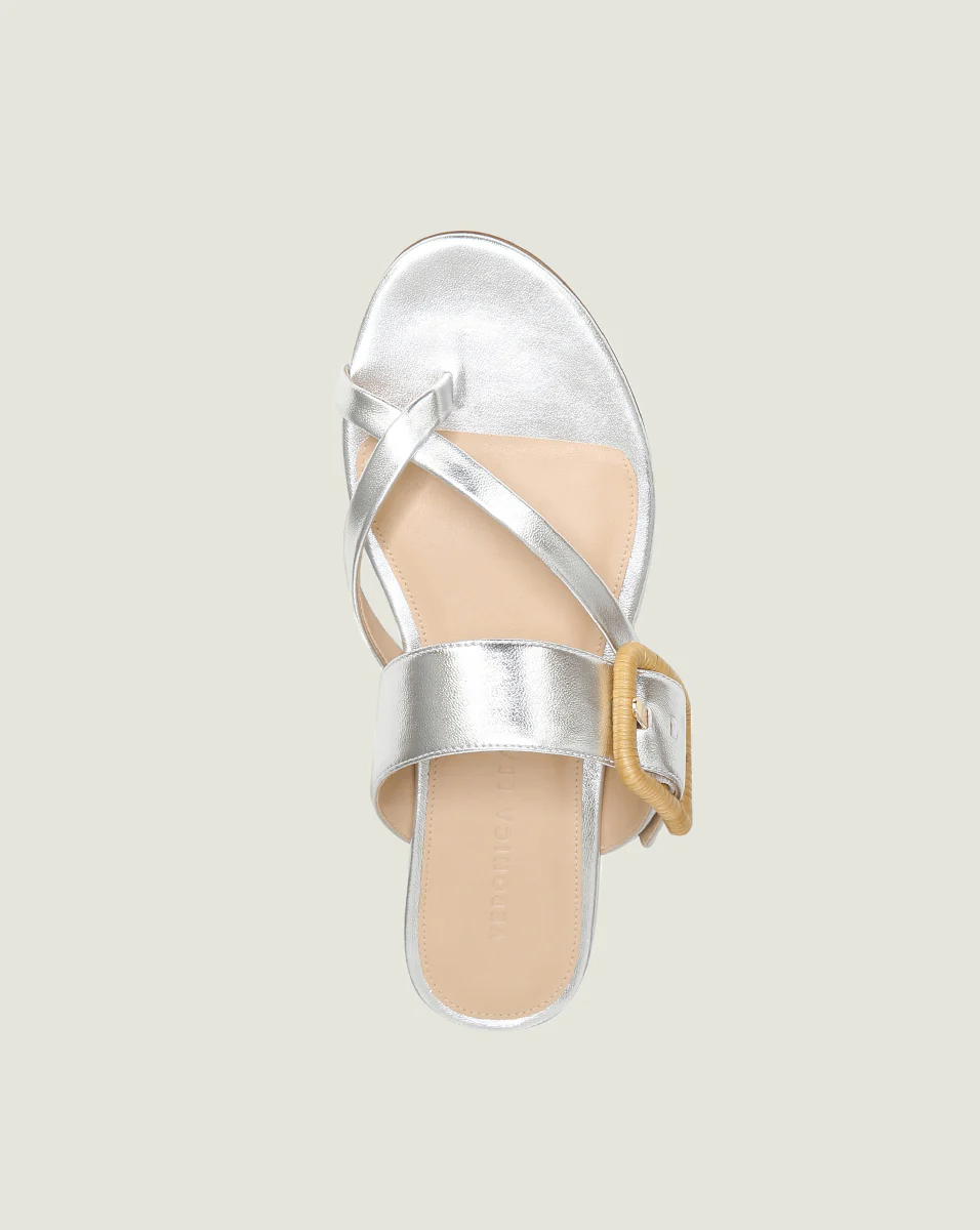 Salva Metallic Crisscross Sandal - Image 7