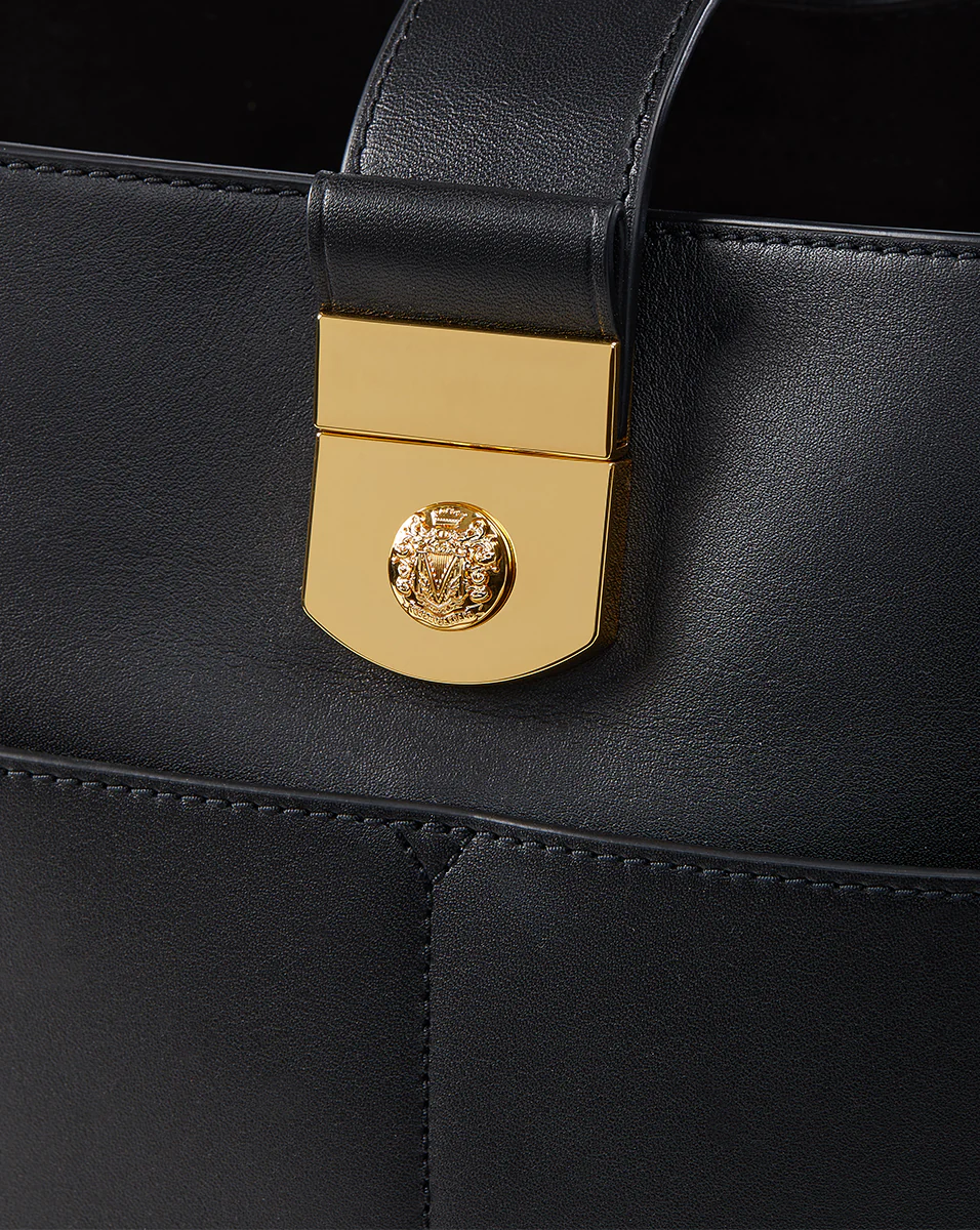 Small Crest Lock Bucket Bag - Image 3