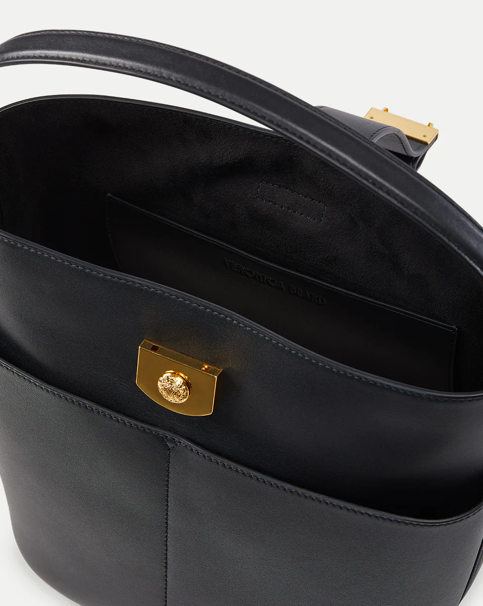 Small Crest Lock Bucket Bag - Image 4