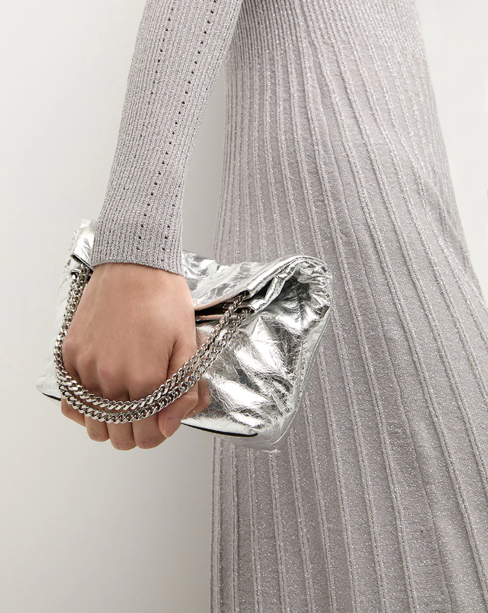 Small Veronica Beard Metallic Slouch Bag - Image 6
