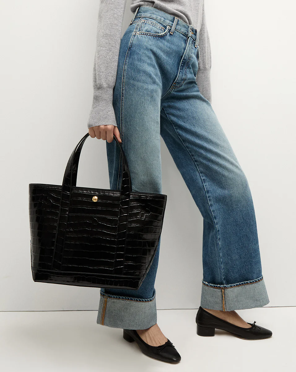 Veronica Beard Croc-Embossed Grand Goody Bag - Image 6